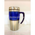 2015 hot new product wholesales FDA double wall travel mug plastic screw lid coffee mug